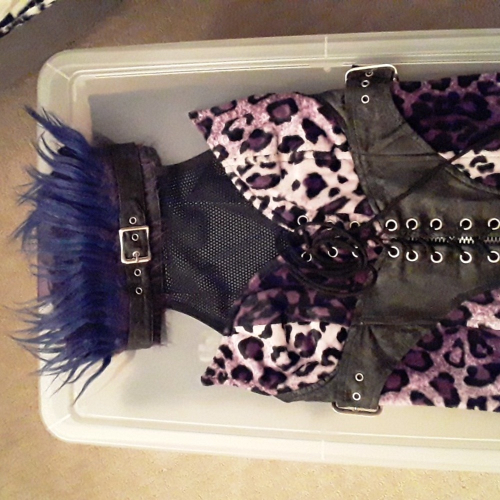 Lip Service Purple Leopard Bodysuit with Black Details - Picture 11 of 11
